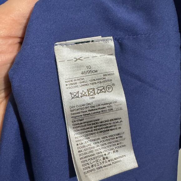 Banana Republic NWT Blue Satin Rayon Ruffle High Low Dress Women’s Size 10 - Picture 7 of 8